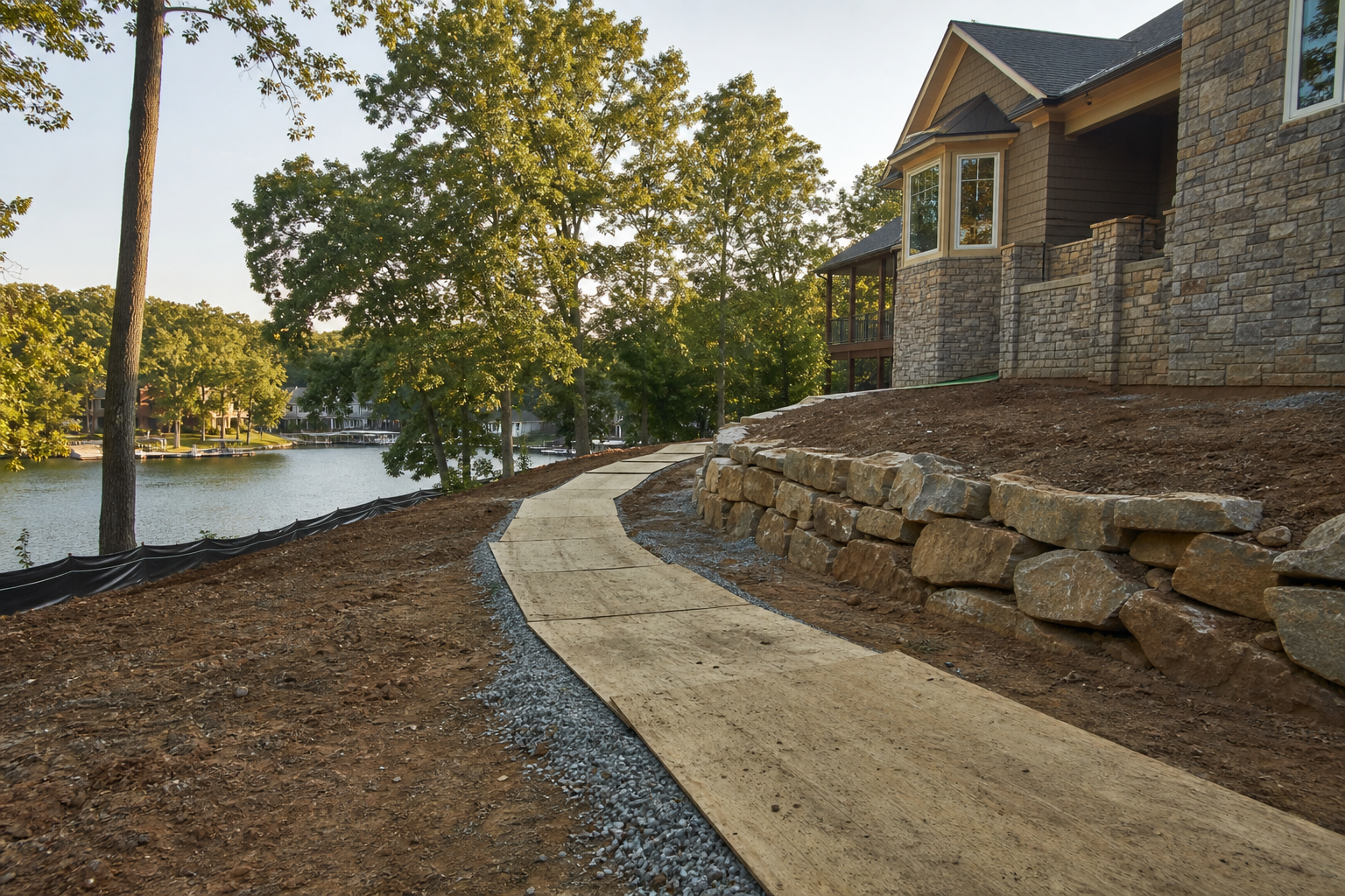 Lake Wylie Shore-Side Project Access Before Exterior Work Begins