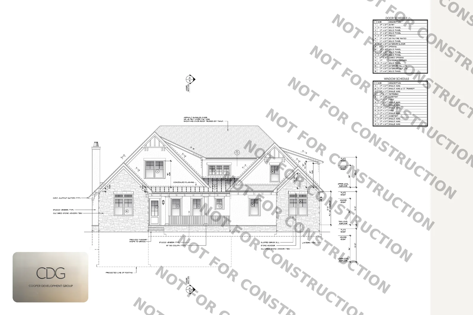 The Charleston — Front Elevation (sample, watermarked)