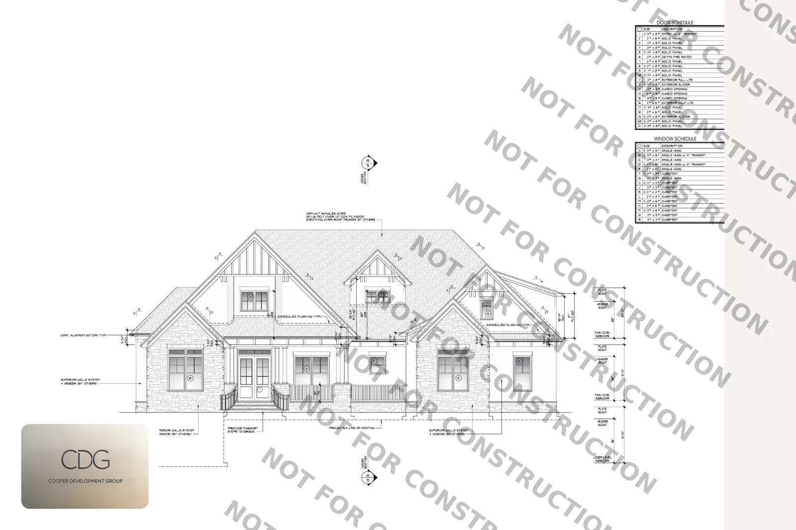 The Magnolia — Front Elevation (sample, watermarked)