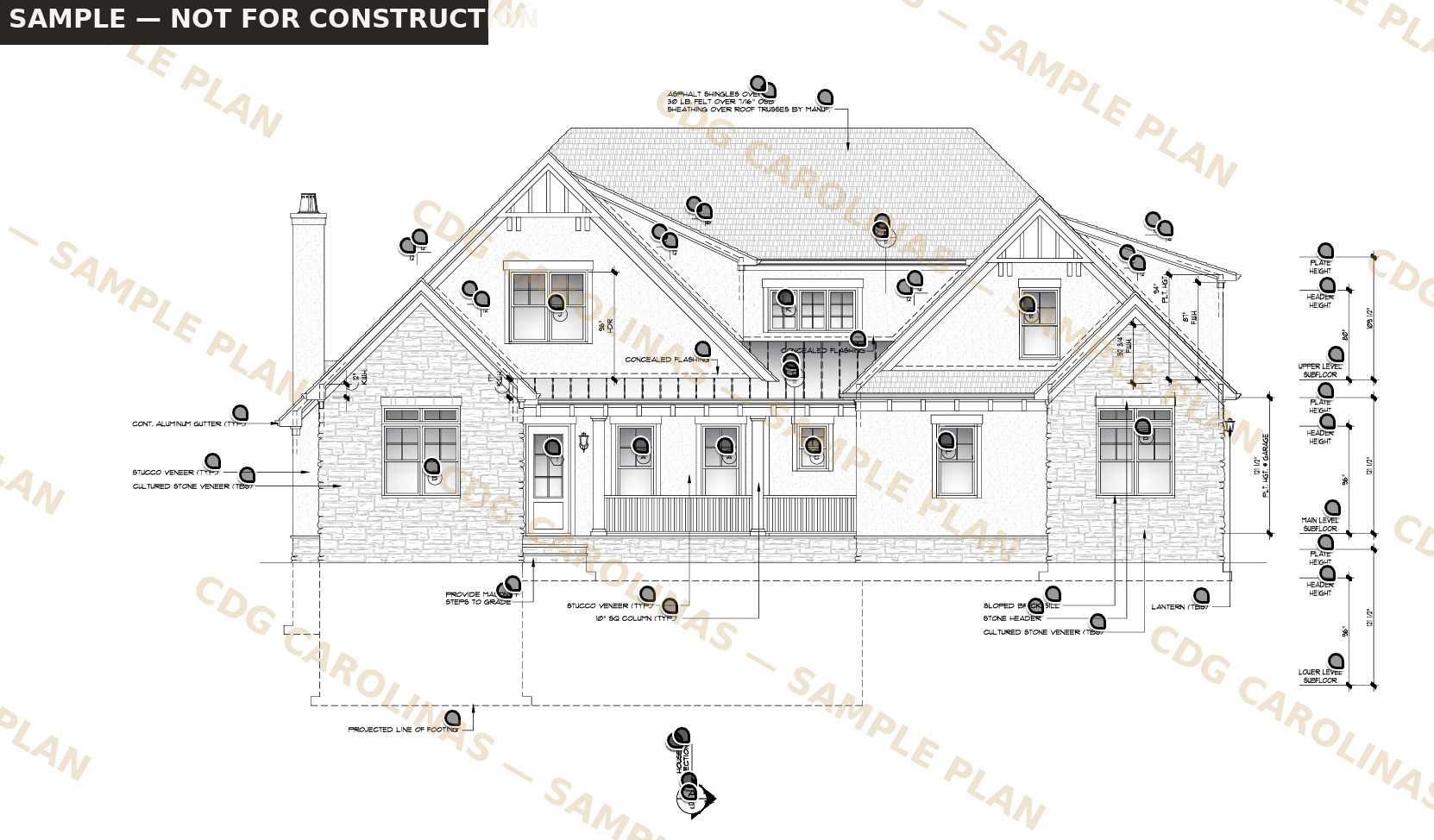 The Charleston — sample floor plan, watermarked