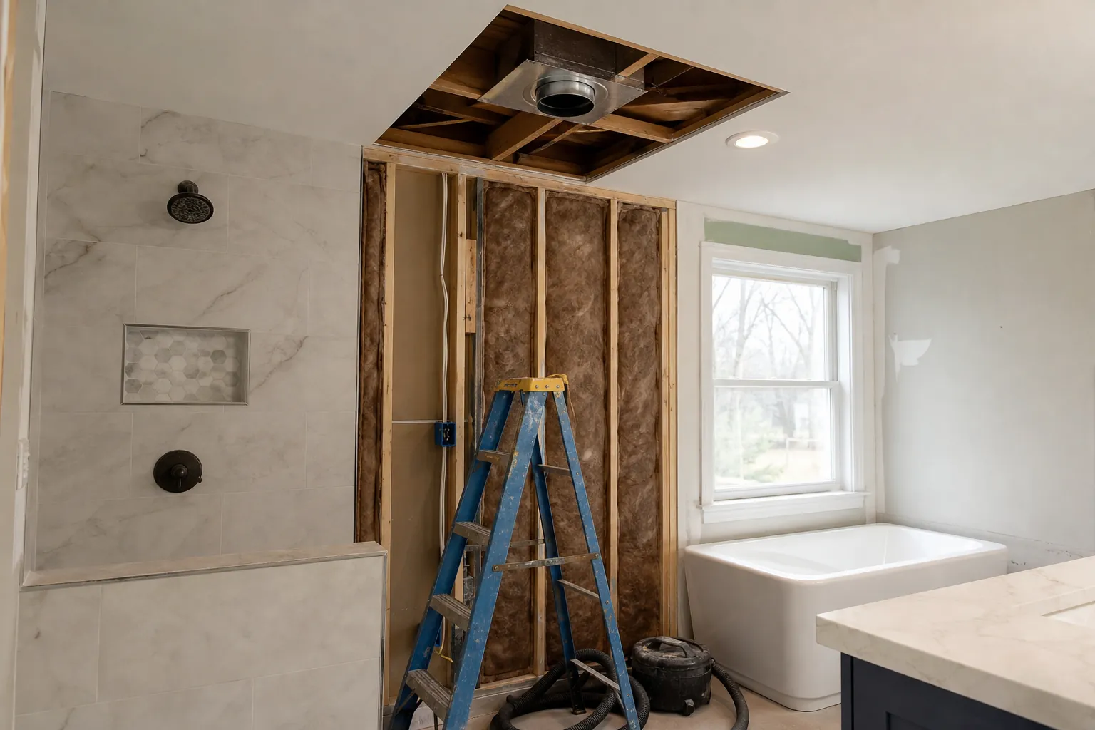 Editorial illustration of Why Bathroom Ventilation Deserves Early Attention in North Carolina
