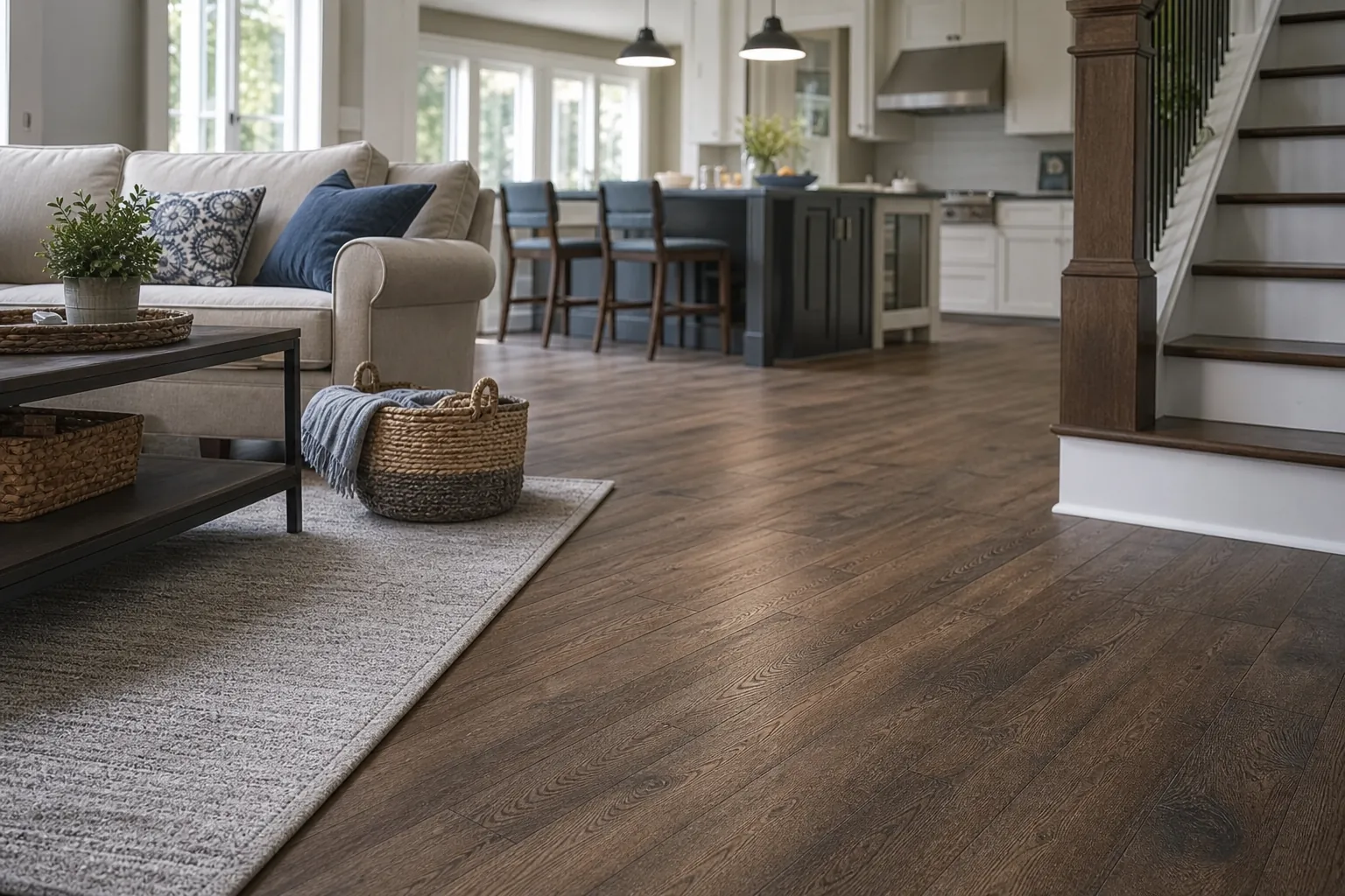 Editorial illustration of Which Flooring Selection Criteria Matter Most in Busy Charlotte Homes? in North Carolina